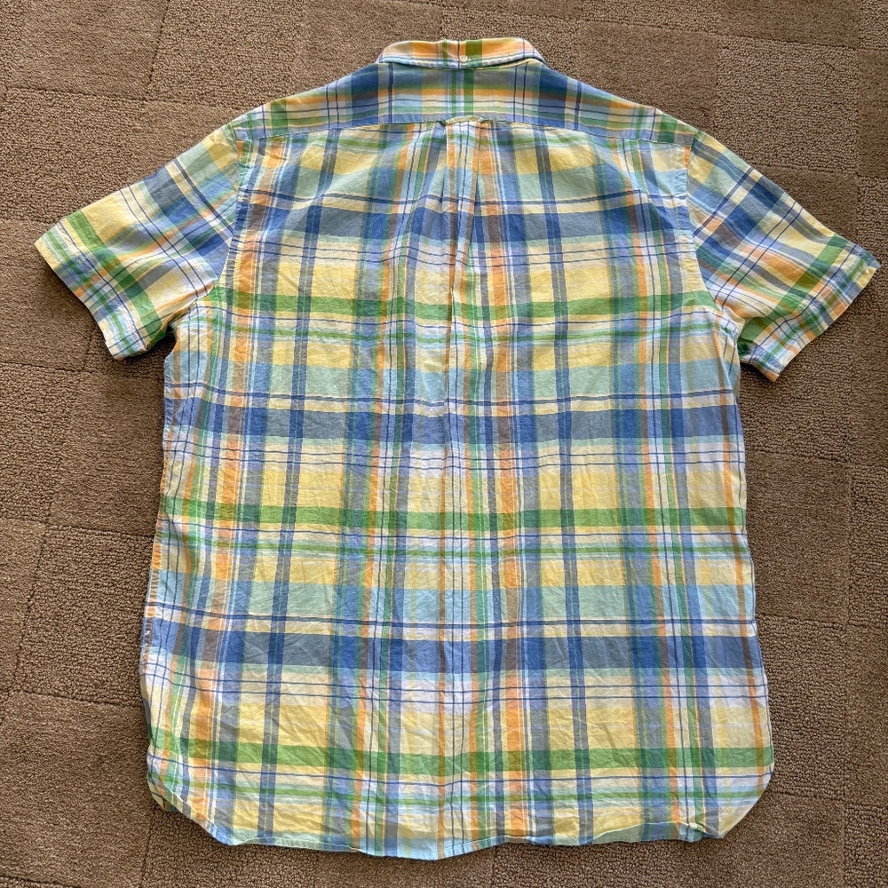 Ralph Lauren Beach Cotton Twill Short Sleeve Shirt Men LG Button Camp Cotton - Picture 3 of 9